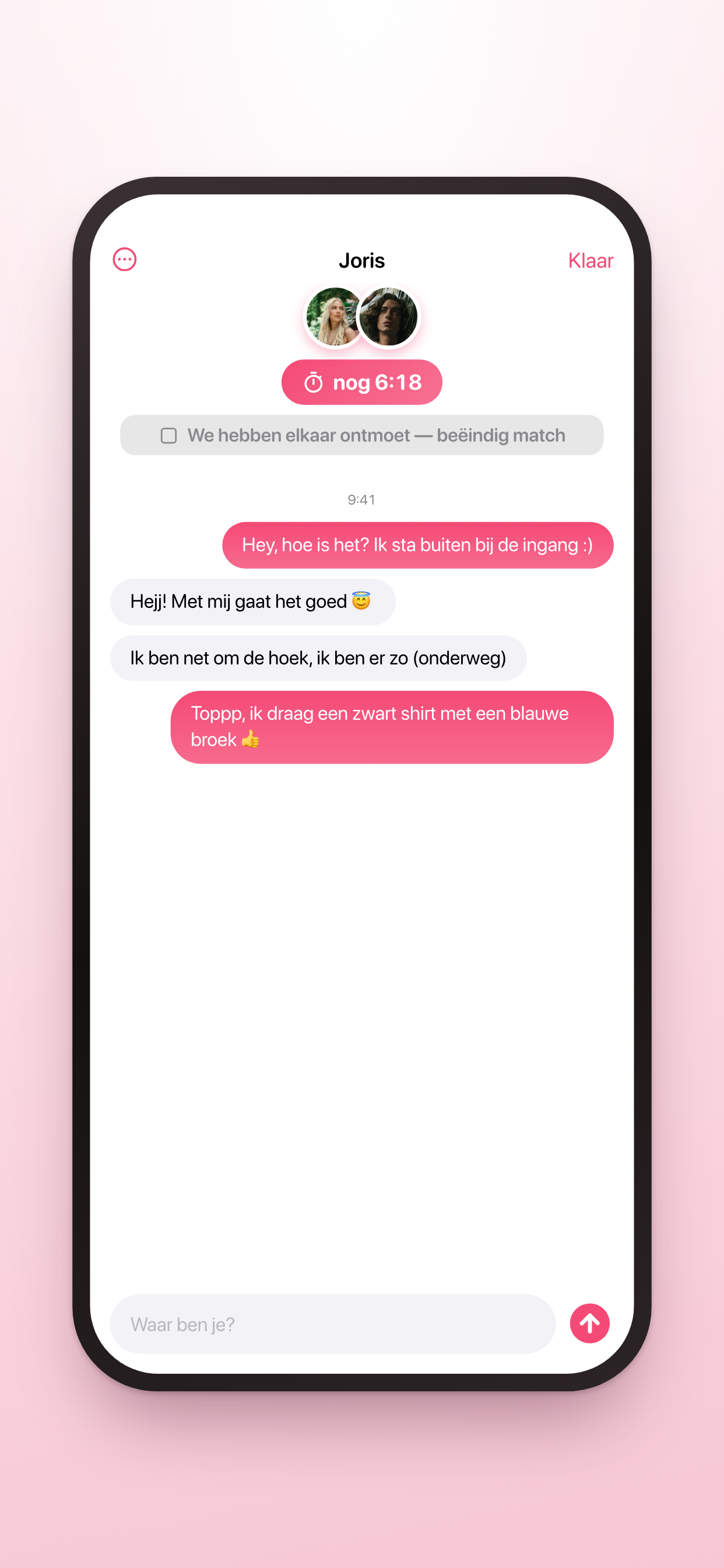 Chatten en afspreken waar je bent